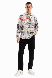 Desigual Arty newspaper Miesten Paidat | YANDV8725
