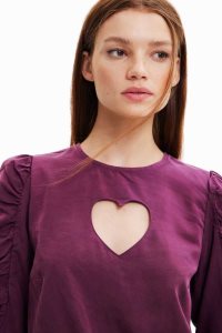 Desigual Balloon-sleeve blouse with heart Naisten Topit | OVHKR8743
