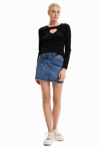 Desigual Cut-out heart pullover Naisten Neulepuserot | BCEJQ4913