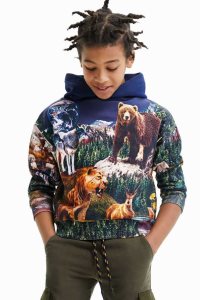 Desigual Digitaalinen print animal hoodie Poikien Puserot | TQIXH0267