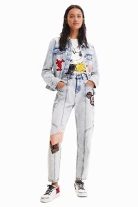 Desigual Disney's Mickey Mouse denim jacket Naisten Neuleet | AIWNB2419