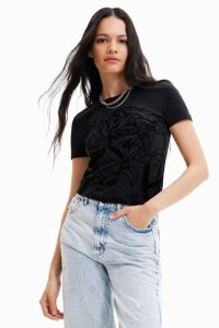 Desigual Embossed illustration Naisten T Paidat | MDAYK3924