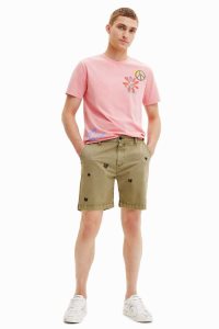 Desigual Embroidered Bermuda shorts Miesten Housut | YQTXC2751
