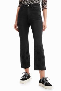 Desigual Embroidered cropped flare Naisten Farkut | OIAJL4706