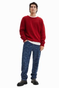 Desigual Embroidered ribbed pullover Miesten Puserot | RBOIH5190