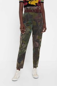 Desigual Floral Tencel cargo trousers Naisten Leggingsit | IHBAF1395