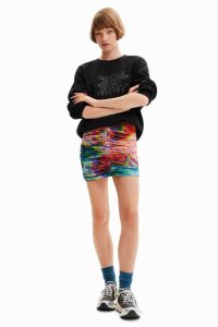 Desigual Floral ruched tulle mini Naisten Hameet | BISDA2016