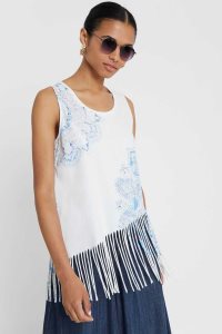 Desigual Floral with fringe Naisten T Paidat | RKSCX1239