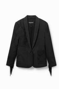 Desigual Fringed jacquard blazer Naisten Takki | ADKBX1378