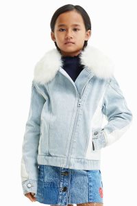 Desigual Fur-effect trucker Tytön Takit | BMPSH1467