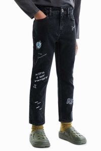 Desigual Handwritten text jeans Poikien Housut | DAUPK4186