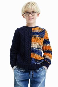 Desigual Hybridi chunky knit jumper Poikien Puserot | LUHJW1459