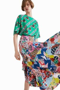 Desigual Johnson Hartig asymmetric patchwork Naisten Hameet | NWLVB6285