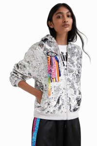 Desigual Johnson Hartig sequined hoodie Naisten Neulepuserot | JVZBI0872