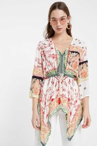 Desigual Kaftan blouse ethnic motifs Naisten Topit | JZSXB3568