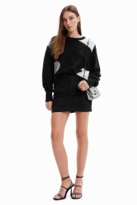 Desigual Knit jumper with geometric figures Naisten Neulepuserot | GQPCL6124