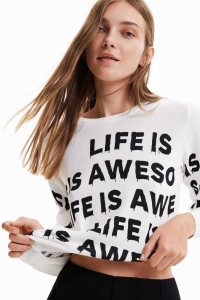 Desigual Life is awesome pullover Naisten Neulepuserot | ABNYD1096