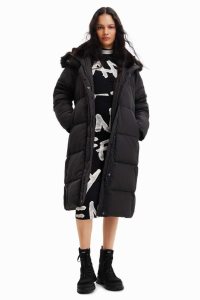 Desigual Long padded coat with belt Naisten Puffer Takki | ZIHBC3580