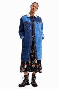 Desigual Long padded denim Naisten Takki | NDZRU5374