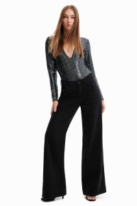 Desigual Long-sleeve sequin Naisten Body | FJWMC0724