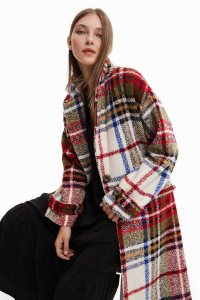 Desigual Long tartan wool Naisten Takki | VSKTF7234
