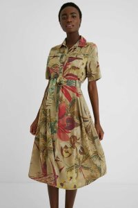 Desigual Long tropical shirt Naisten Haalari | JDCNZ4381