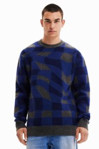 Desigual Loose checkerboard jumper Miesten Puserot | VIAYQ7160