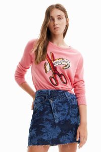 Desigual Loose-fit scissors embroidery pullover Naisten Neulepuserot | GFXBW7298