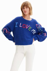 Desigual Love me pullover Naisten Neulepuserot | QWIGE7318