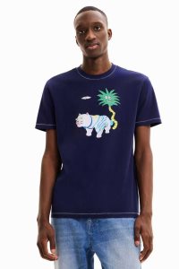 Desigual Lyhyt-sleeve cat Miesten Pikeepaita | SOUGK9871