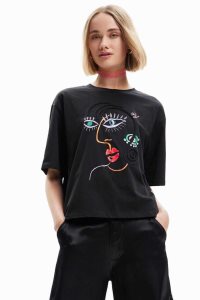 Desigual Lyhyt-sleeve face Naisten T Paidat | UEFKD1365