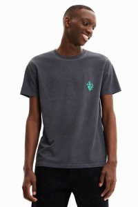 Desigual Lyhyt-sleeve washed-effect Miesten Pikeepaita | MOIJD2691