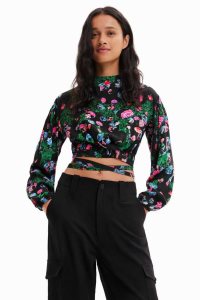Desigual M. Christian Lacroix cropped floral blouse Naisten Topit | TBDPU5963