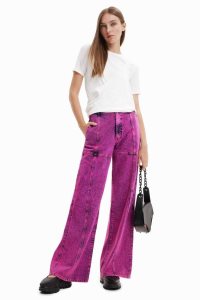 Desigual Maitrepierre wide-leg acid wash Naisten Farkut | QMSLW4183