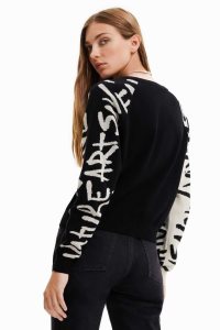 Desigual Manifesto sleeves jumper Naisten Neulepuserot | OHDSJ7684
