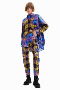 Desigual Maria Escote oversize plaid Naisten Topit | CHPNT9058