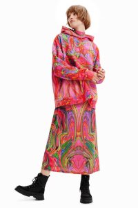 Desigual Maria Escote oversize psychedelic hoodie Naisten Neulepuserot | MCFKT7409