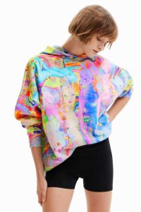 Desigual Maria Escote oversize spirits hoodie Naisten Puserot | ASCED1549