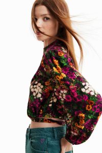 Desigual Multi-position cropped floral blouse Naisten Topit | CKNDA2567