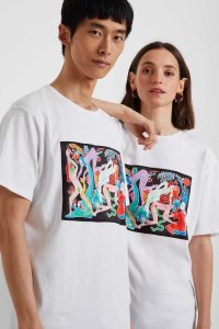 Desigual Organic with painting by Miranda Makaroff Miesten Pikeepaita | ZJYBQ8514
