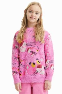 Desigual Oversize Pink Panther jumper Tytön Puserot | QCKWN4681
