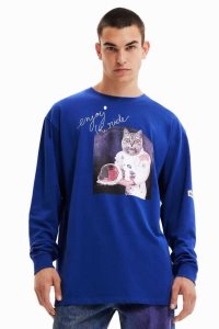 Desigual Oversize astronaut cat Miesten Pikeepaita | MLAGN8039