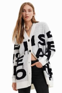 Desigual Oversize message cardigan Naisten Neulepuserot | LSXFK2143