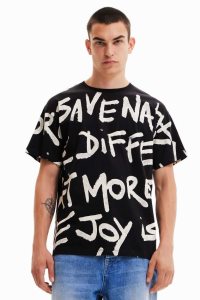 Desigual Oversize words Miesten Pikeepaita | RMZAQ0618