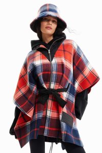 Desigual Patchwork plaid Naisten Ponchot | CIAZU0321