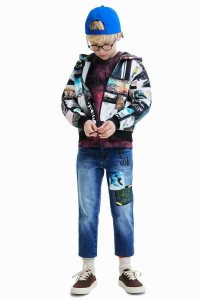 Desigual Photo collage hoodie Poikien Puserot | WAKLH7148