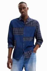 Desigual Plaid and denim Miesten Paidat | BEZRY6315