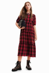 Desigual Plaid midi Naisten Haalari | EFSCT2816