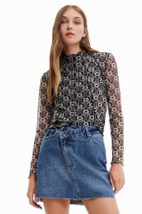 Desigual Retro print tulle Naisten T Paidat | VQWBN7459
