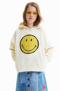 Desigual Reversible sequin Smiley hoodie Tytön Puserot | JCKYH4632